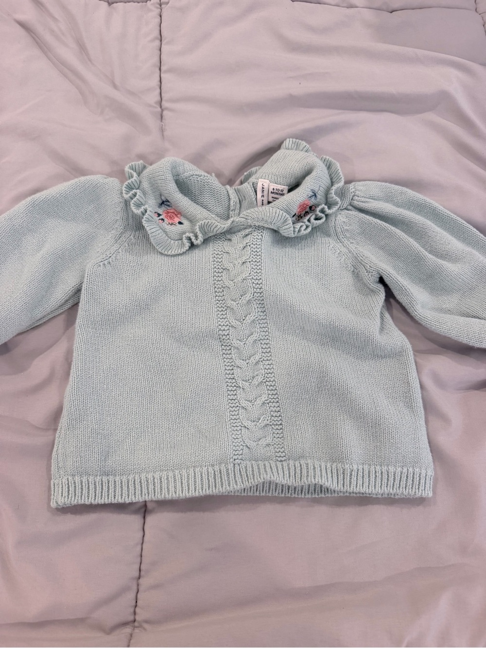 Janie and Jack light blue knit baby sweater